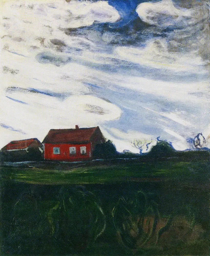 Landskap med det röda huset - Edvard Munch