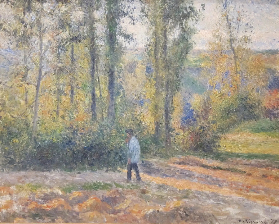 Landskap i Pontoise med en jägare - Camille Pissarro