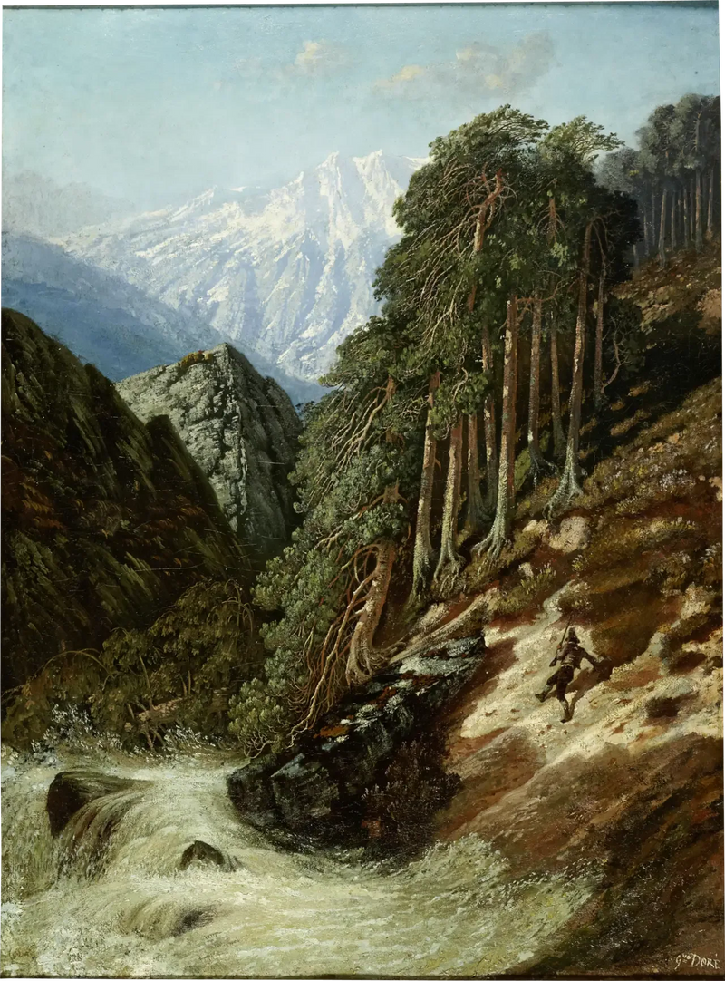 Alpint landskap med Beck - Gustave Doré