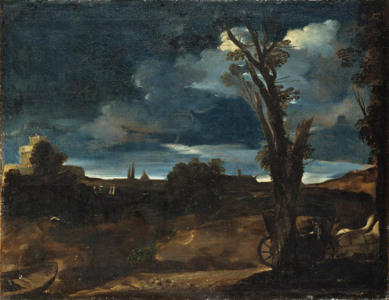 Landskap i månsken - Guercino