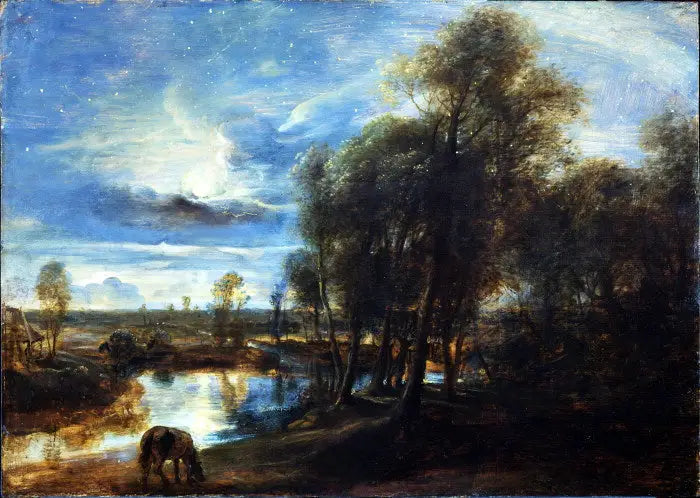 Landskap i månsken - Peter Paul Rubens