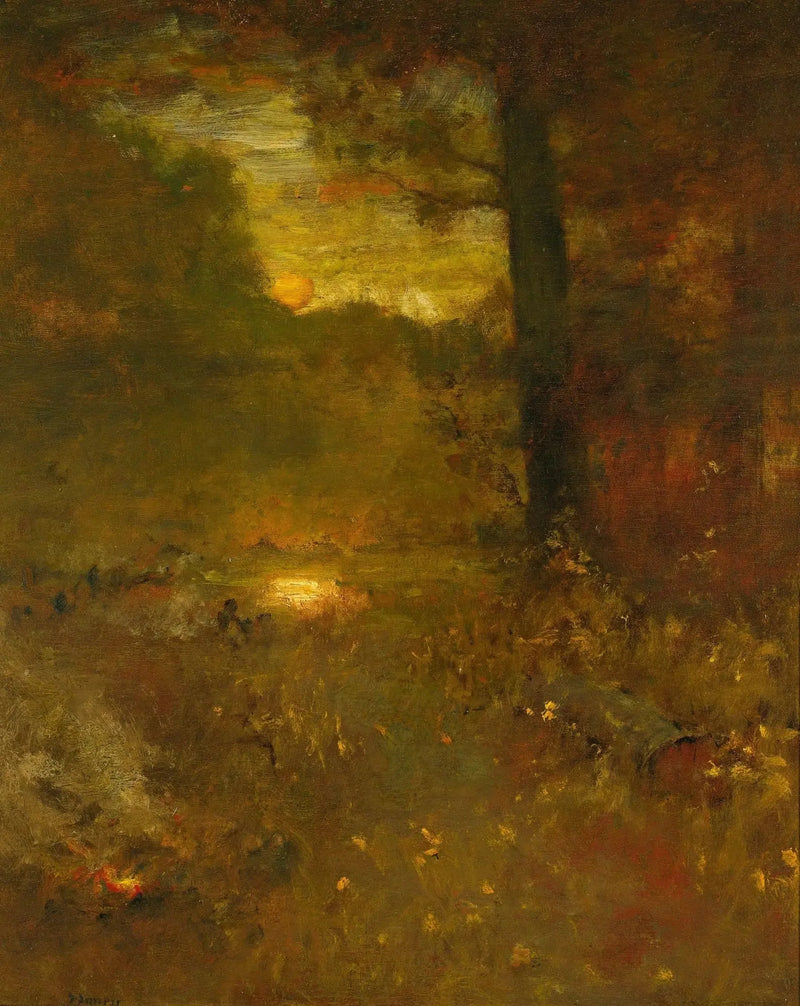 Landskap vid solnedgången; Dagens slut - George Inness