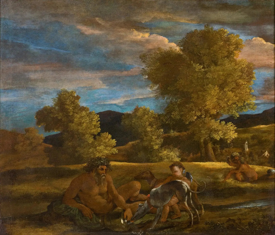 Landskap vid flodgud. Landskap från Grottaferrata (Venus och Adonis) - Nicolas Poussin