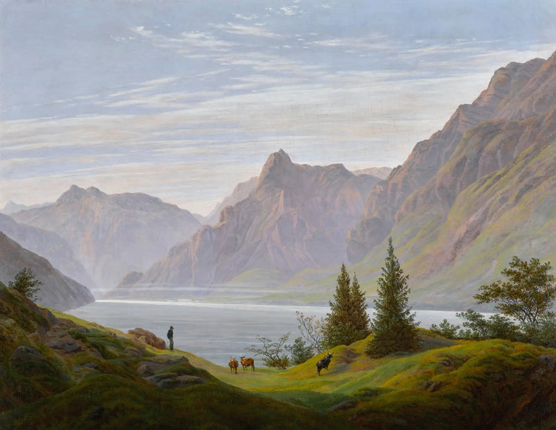 Bergsjölandskap, morgon - Caspar David Friedrich
