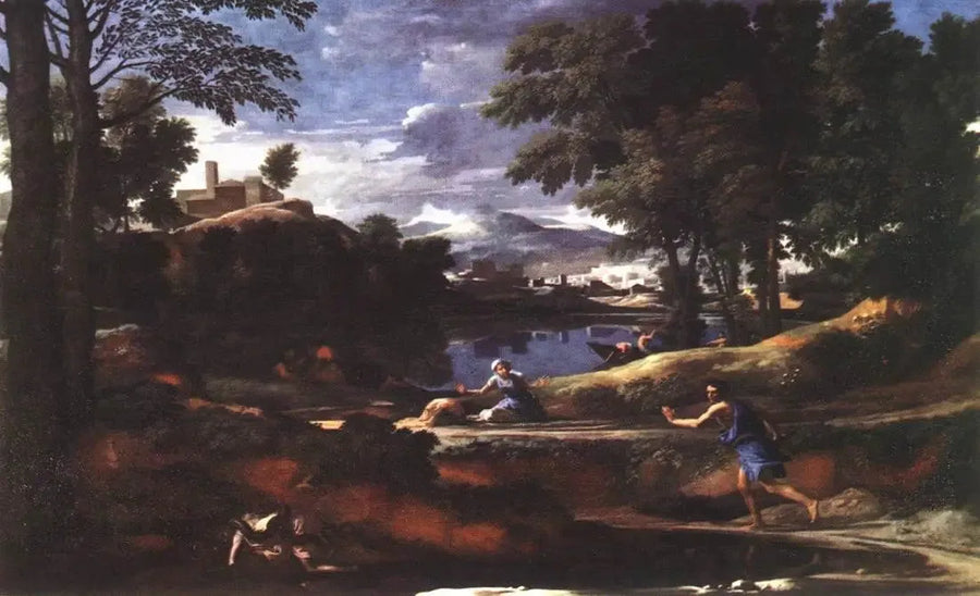 Landskap med orm - Nicolas Poussin