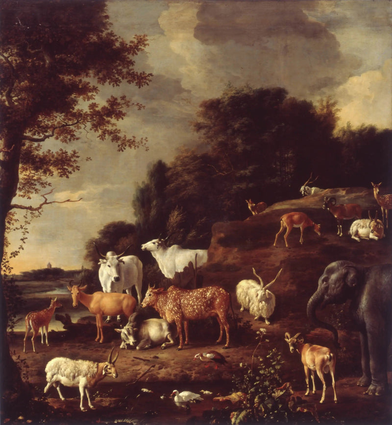 Landskap med exotiska djur - Melchior de Hondecoeter