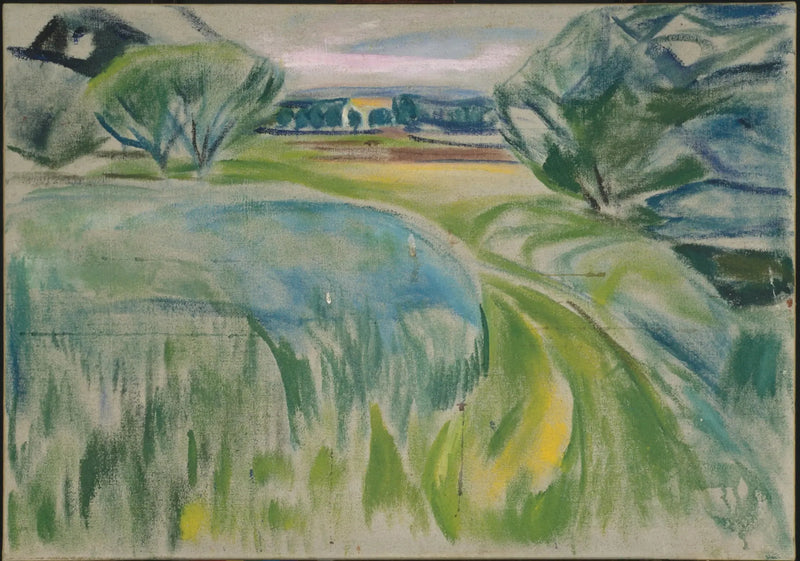 Landskap med gröna fält - Edvard Munch