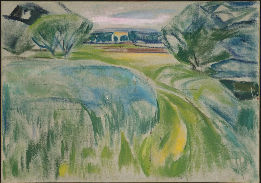 Landskap med gröna fält - Edvard Munch