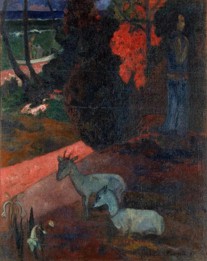 Landskap med två getter - Paul Gauguin