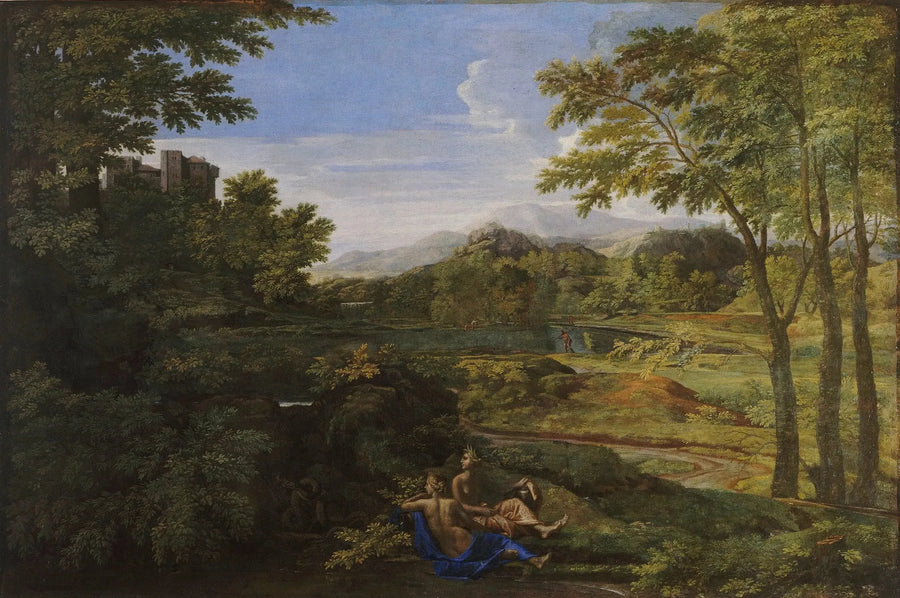 Landskap med två nymfer - Nicolas Poussin