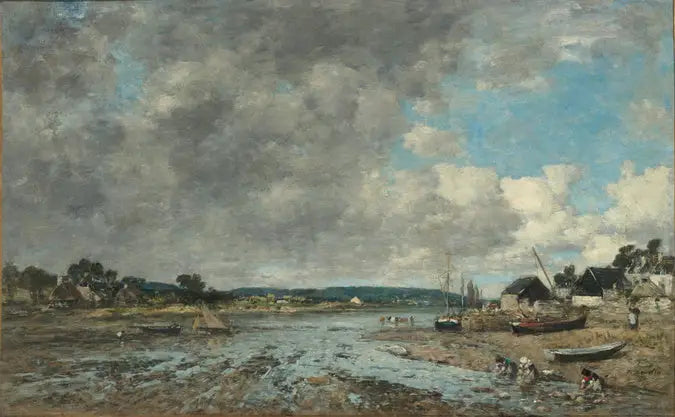 Landskap med tvätterskor - Eugène Boudin