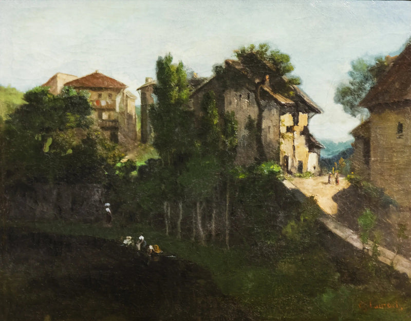 Landskap med tvättare - Gustave Courbet