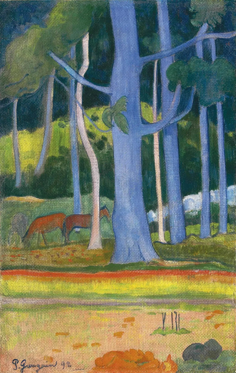 Landskap med blå stammar - Paul Gauguin