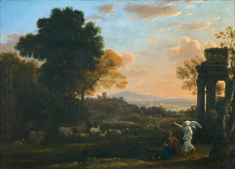 Landskap med Agar och Ängeln - Claude Lorrain