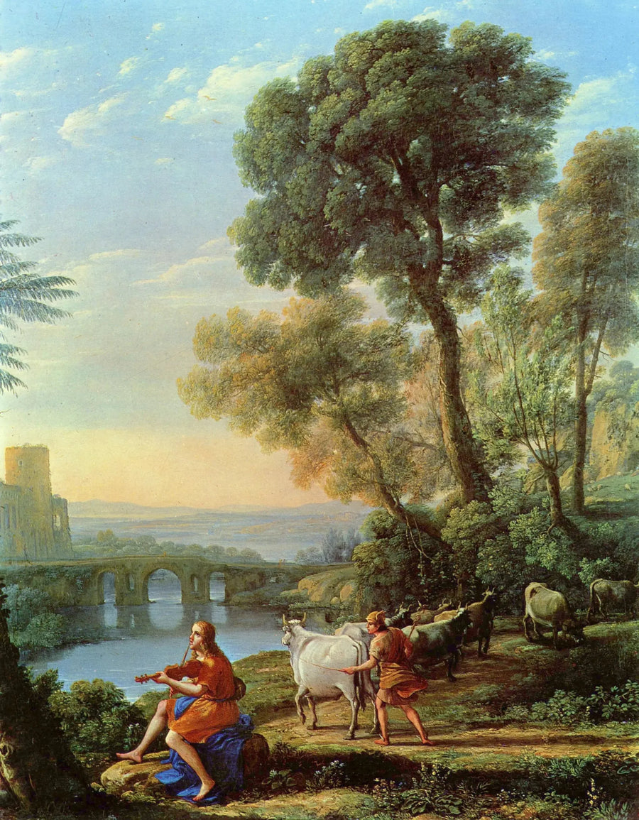 Landskap med Apollon som vaktar Admetos hjordar - Claude Lorrain