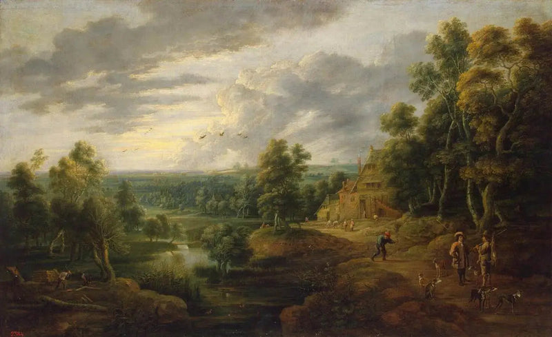 Landskap med ett träd vid en flod - David Teniers den yngre