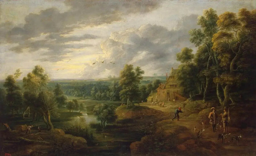 Landskap med ett träd vid en flod - David Teniers den yngre