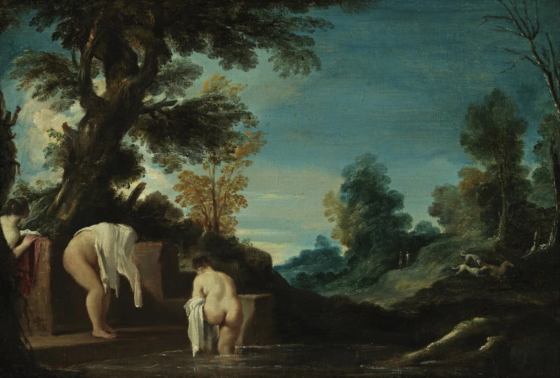 landskap med badande - Guercino