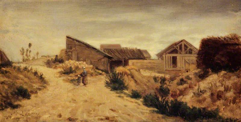 Landskap med jordbruksbyggnader - Stanislas Lépine