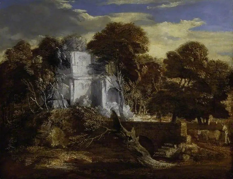 Landskap med herde och kor som korsar en bro - Thomas Gainsborough