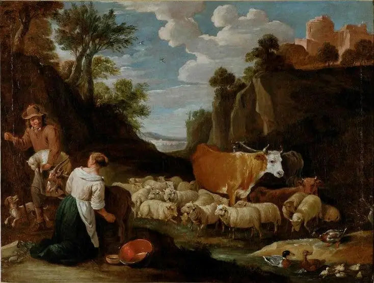 Landskap med herdar och boskap - David Teniers den yngre