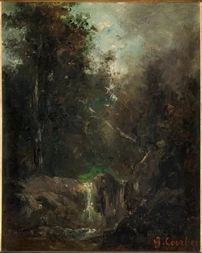 Landskap med vattenfall - Gustave Courbet
