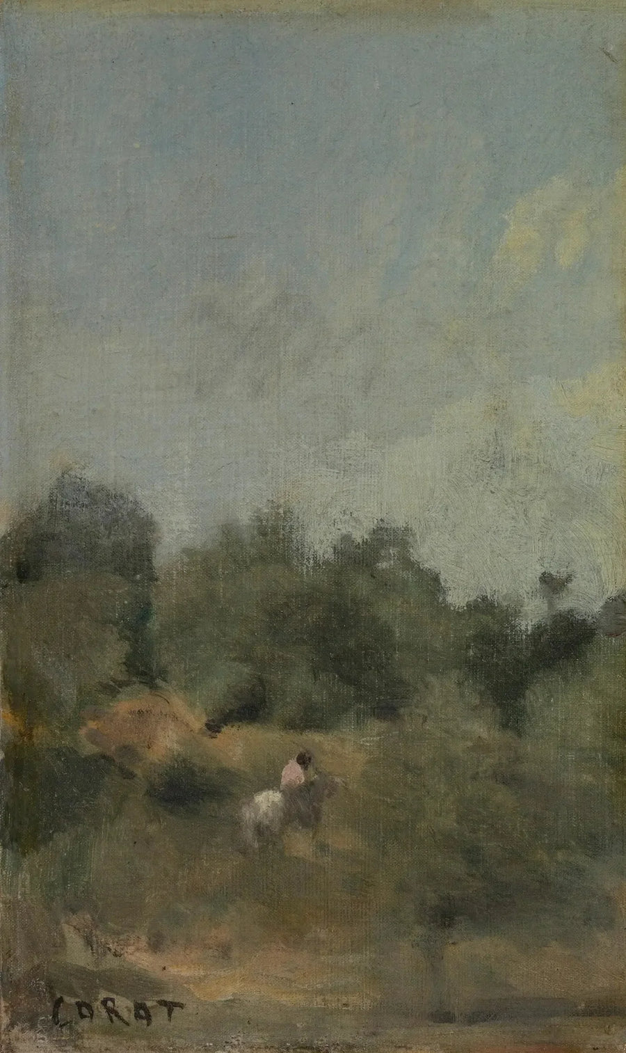 Landskap med ryttare - Jean-Baptiste Camille Corot