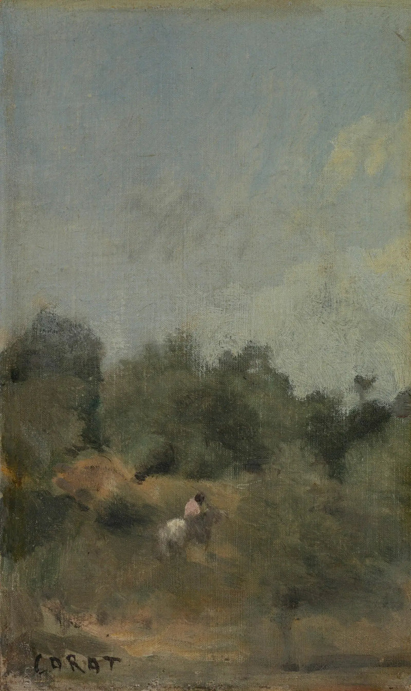 Landskap med ryttare - Jean-Baptiste Camille Corot