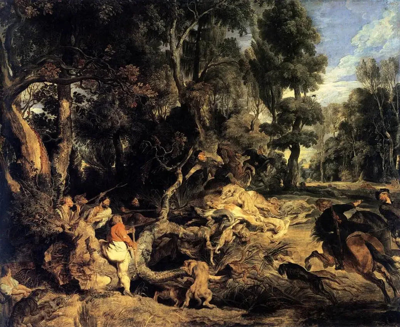 Landskap med jakt på vildsvin - Peter Paul Rubens