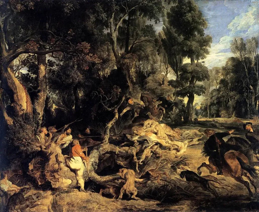 Landskap med jakt på vildsvin - Peter Paul Rubens