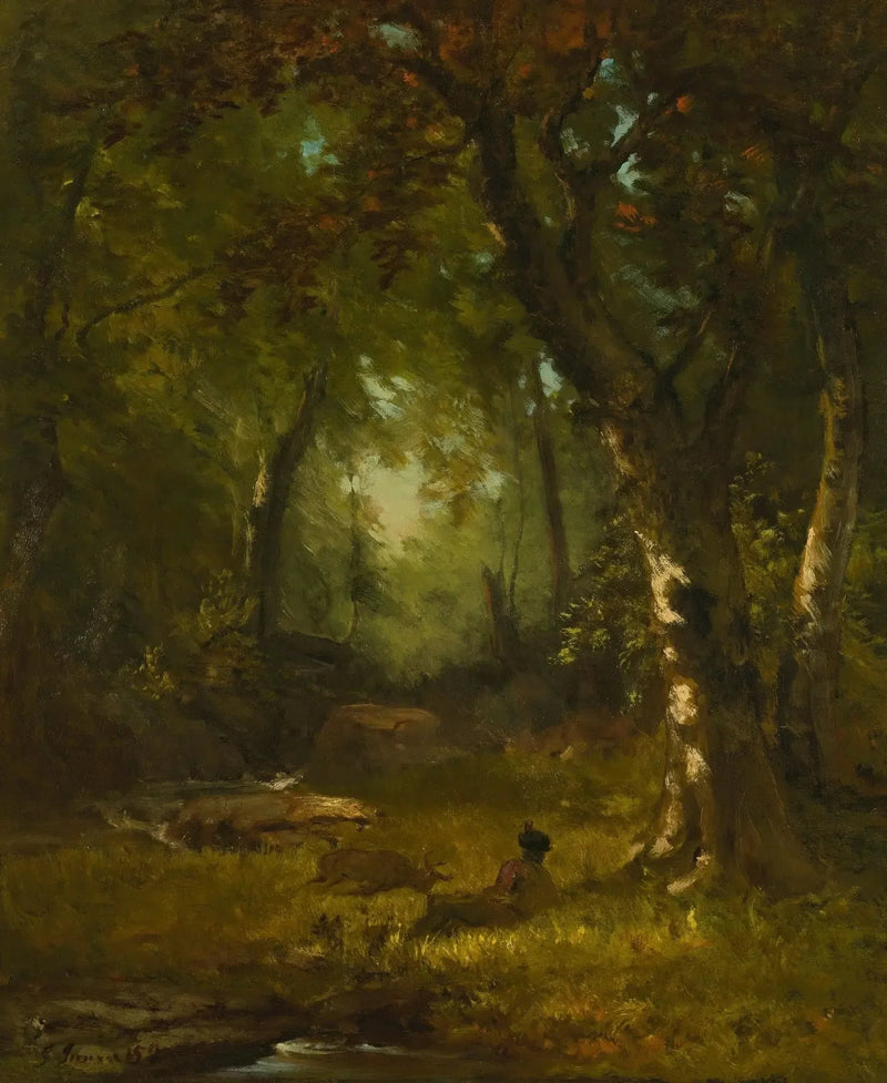 Landskap med jägare - George Inness