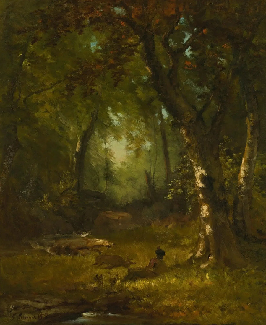 Landskap med jägare - George Inness