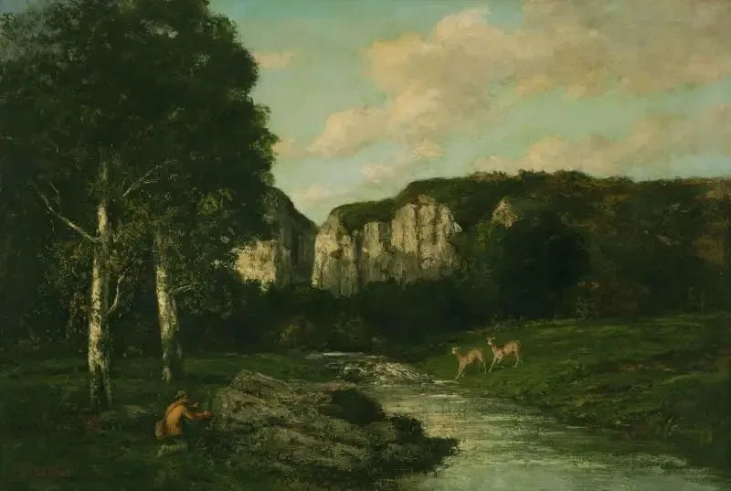 Landskap med jägare - Gustave Courbet