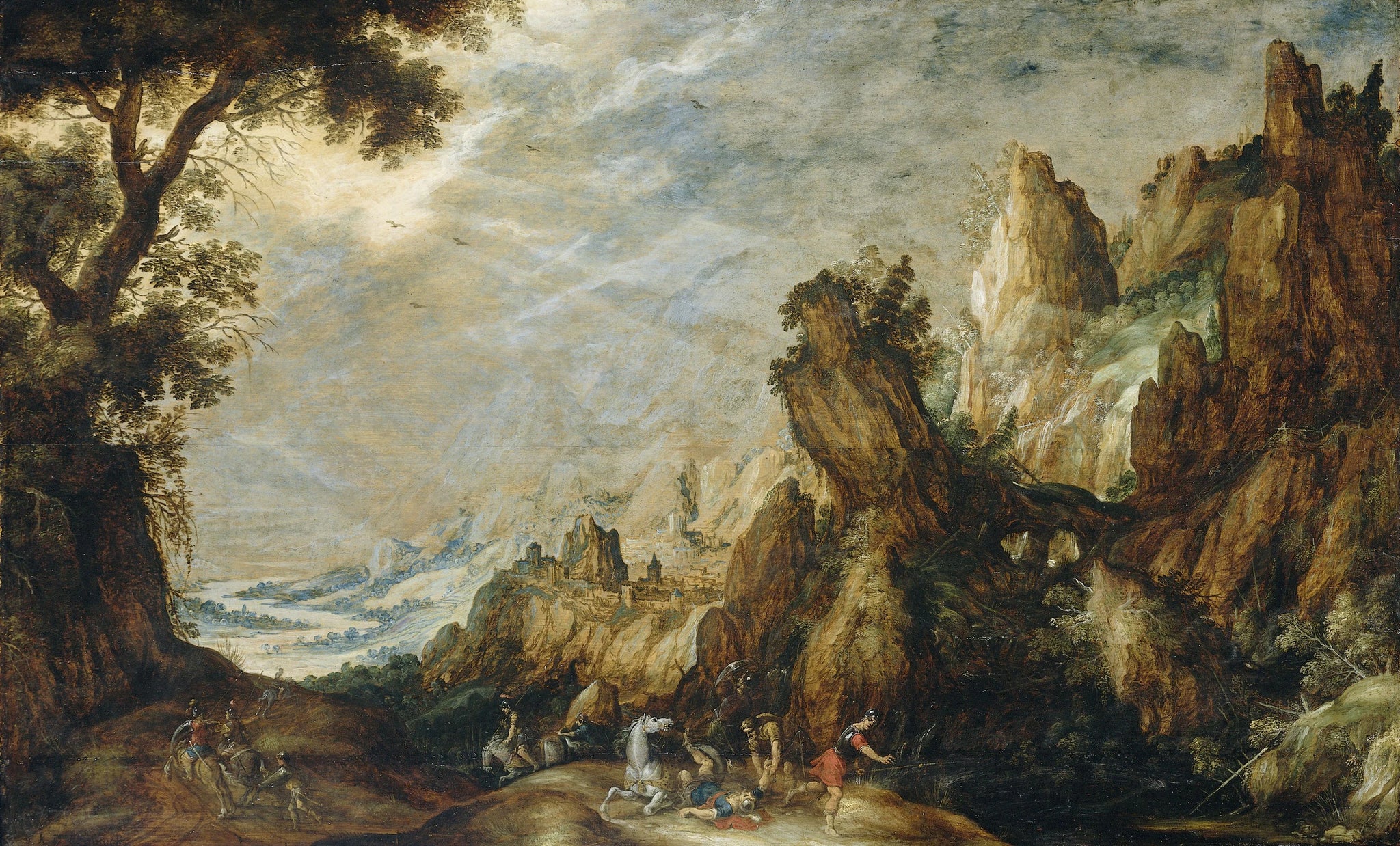 Paysage avec la conversion de Saül - Kerstiaen de Keuninck