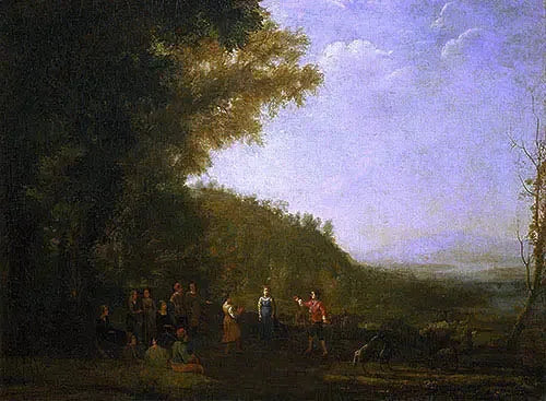 Landskap med dans av bönder - Claude Lorrain