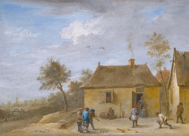 Landskap med spelare av krocket - David Teniers den yngre
