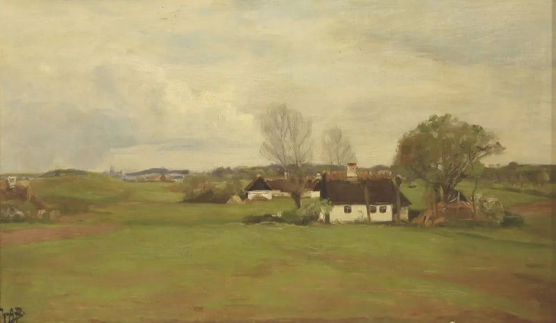 Landskap med hus - H. A. Brendekilde