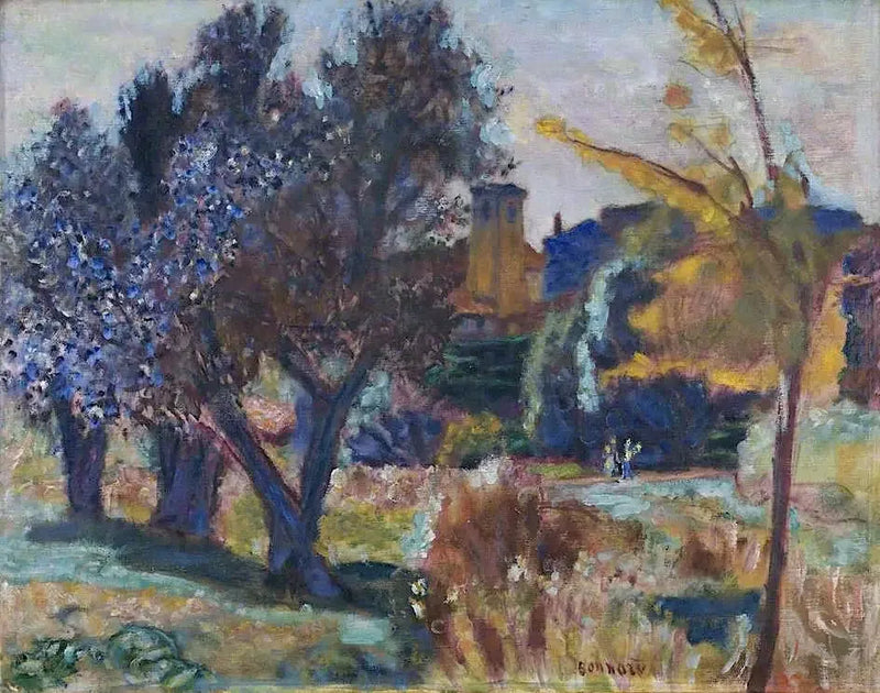 Landskap med olivträd och en kapell - Pierre Bonnard