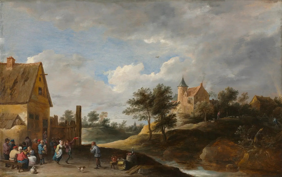 Landskap med dansande bönder - David Teniers den yngre
