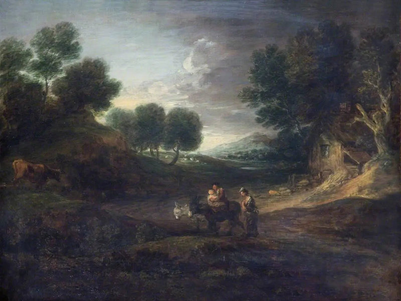 Landskap med bönder och åsnor - Thomas Gainsborough