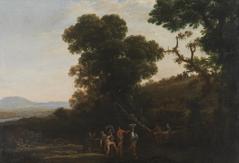 Landskap med figurer som plaskar i en bäck - Claude Lorrain
