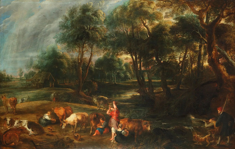 Landskap med kor och vattenfåglar - Peter Paul Rubens