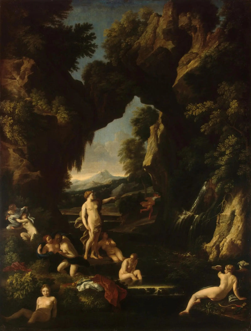 Landskap med Diana och Aktaion - Nicolas Poussin