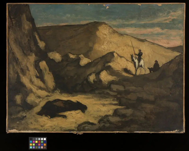 Landskap med Don Quijote och den döda åsnan - Honoré Daumier