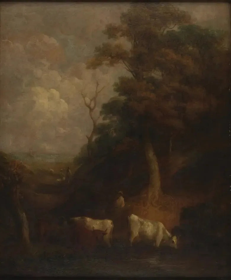 Landskap med boskap och en damm - Thomas Gainsborough