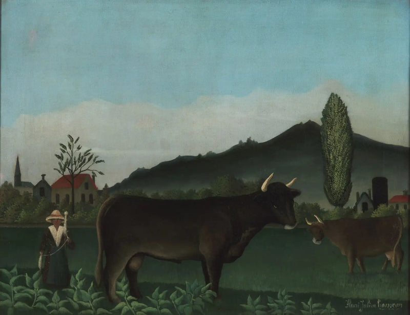 Landskap med boskap - Henri Rousseau