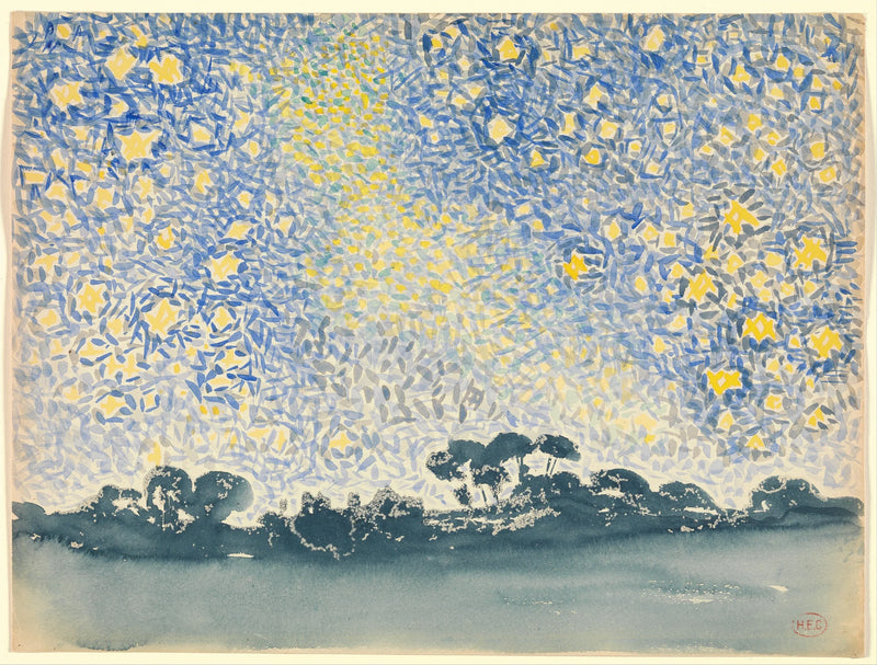 Landskap med stjärnor - Henri-Edmond Cross