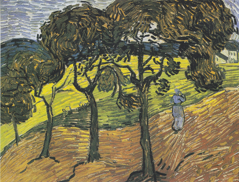 Landskap med träd och figurer - Vincent van Gogh