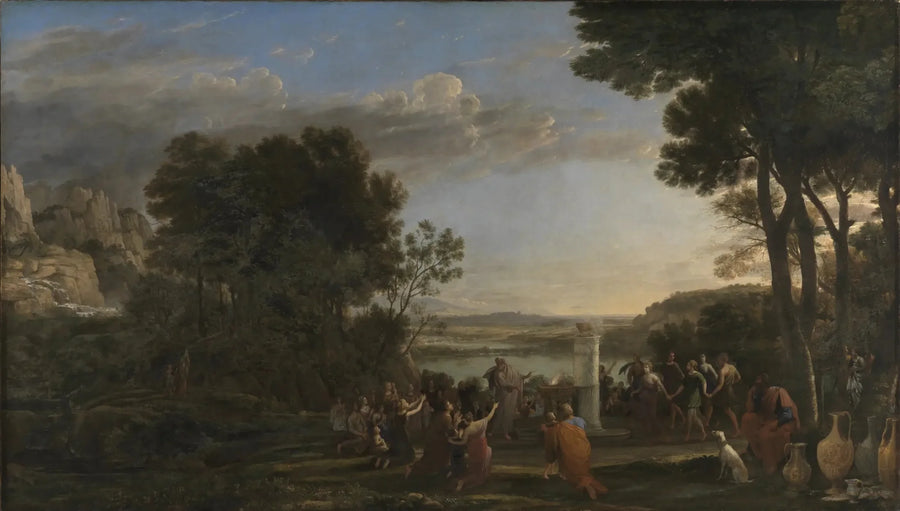 Landskap med tillbedjan av guldkalven - Claude Lorrain