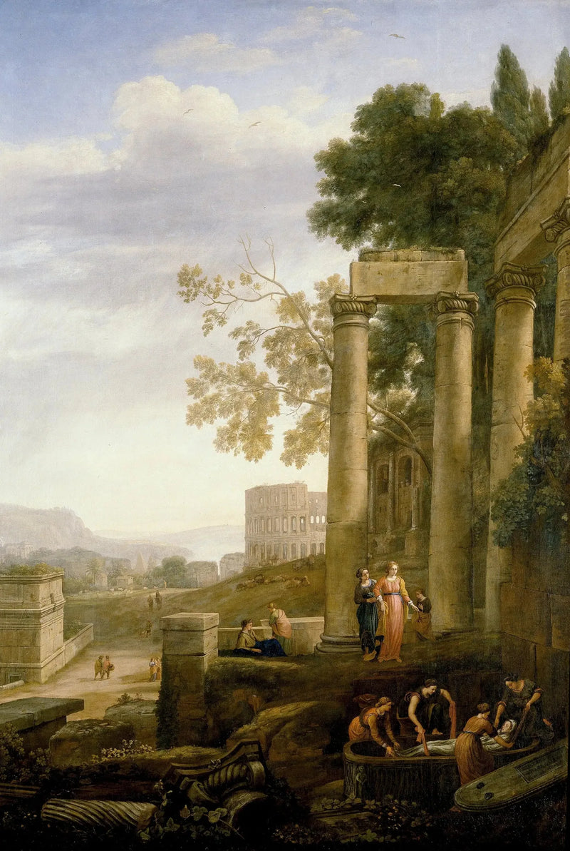 Landskap med Saint Seraphies begravning - Claude Lorrain